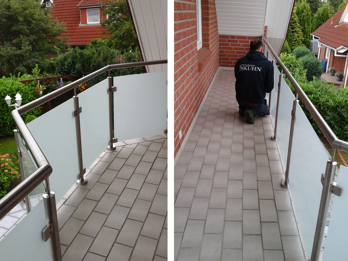 Balkongeländer mit Glaskonstruktion